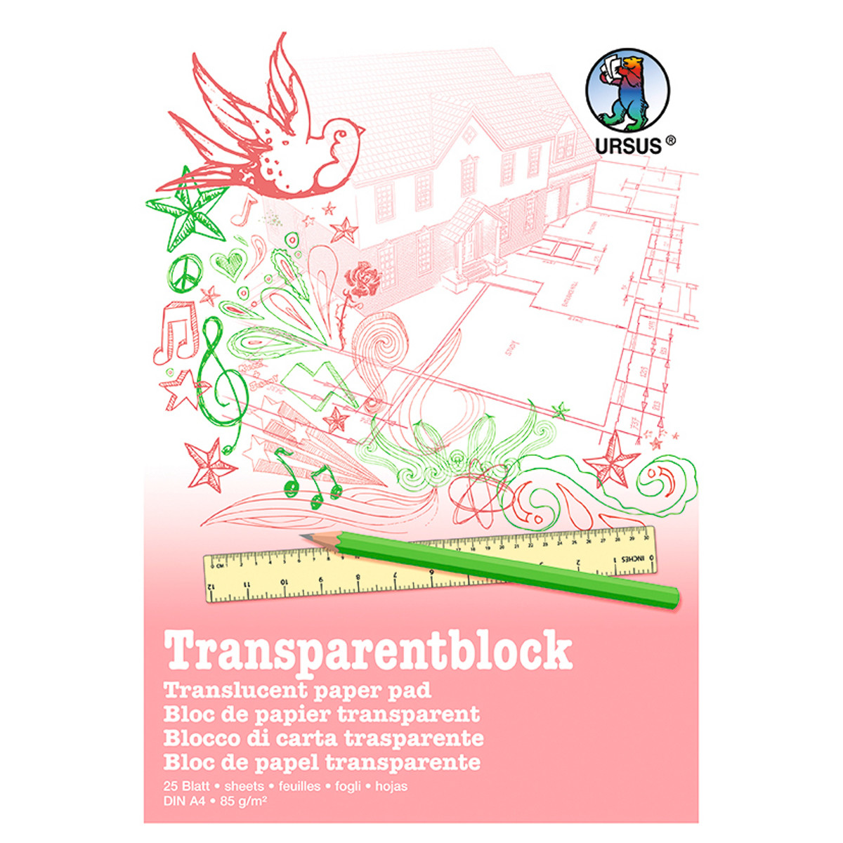 Transparentblock 65 g/qm DIN A4 - 25 Blatt