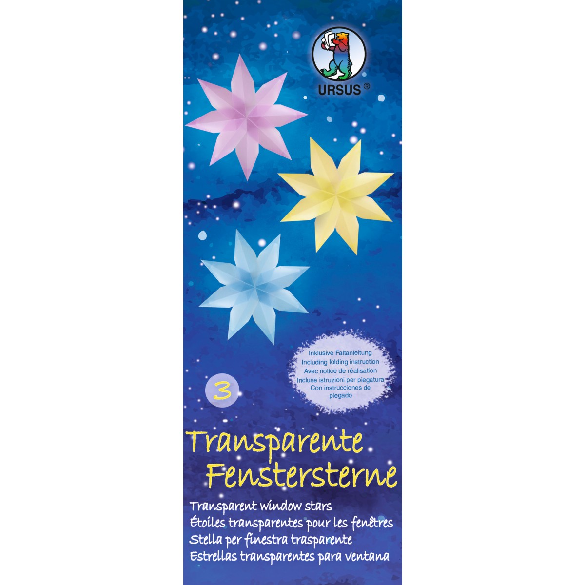 Transparente Fenstersterne - 80 Blatt 6 x 16 cm - Sortierung 3