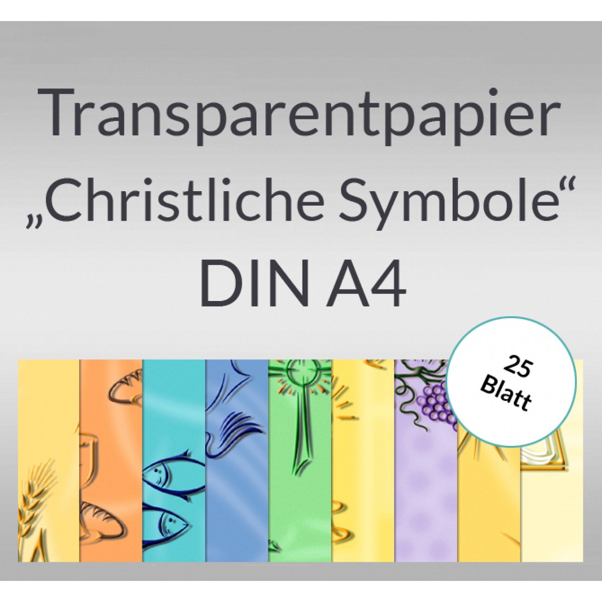 Transparentpapier "Christliche Symbole" DIN A4 - 25 Blatt