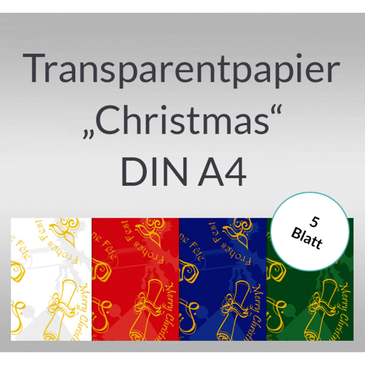Transparentpapier "Christmas" DIN A4 - 5 Blatt