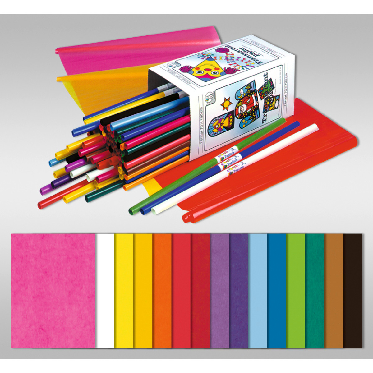 70 x 100 cm, gefalzt auf 50 x 70 cm, 10 Bogen farbig - Drachenpapier MarpaJansen Transparentpapier 42 g/m² - violett