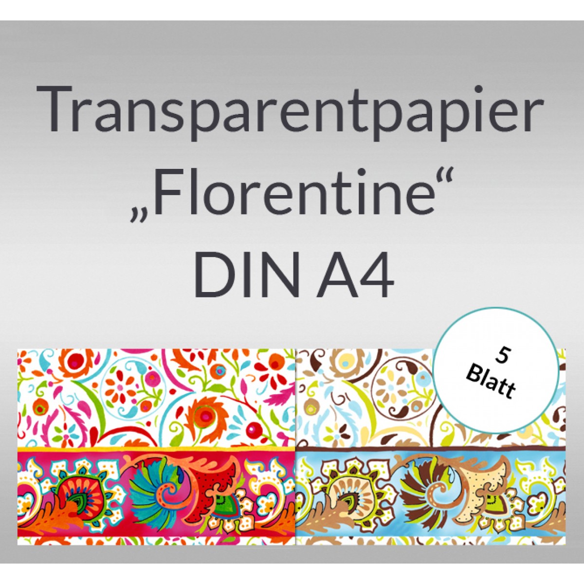 Transparentpapier "Florentine" DIN A4 - 5 Blatt
