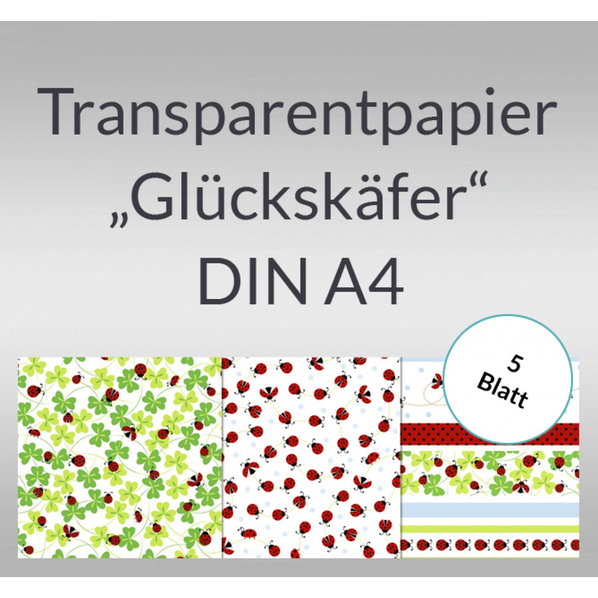 Transparentpapier "Glückskäfer" DIN A4 - 5 Blatt