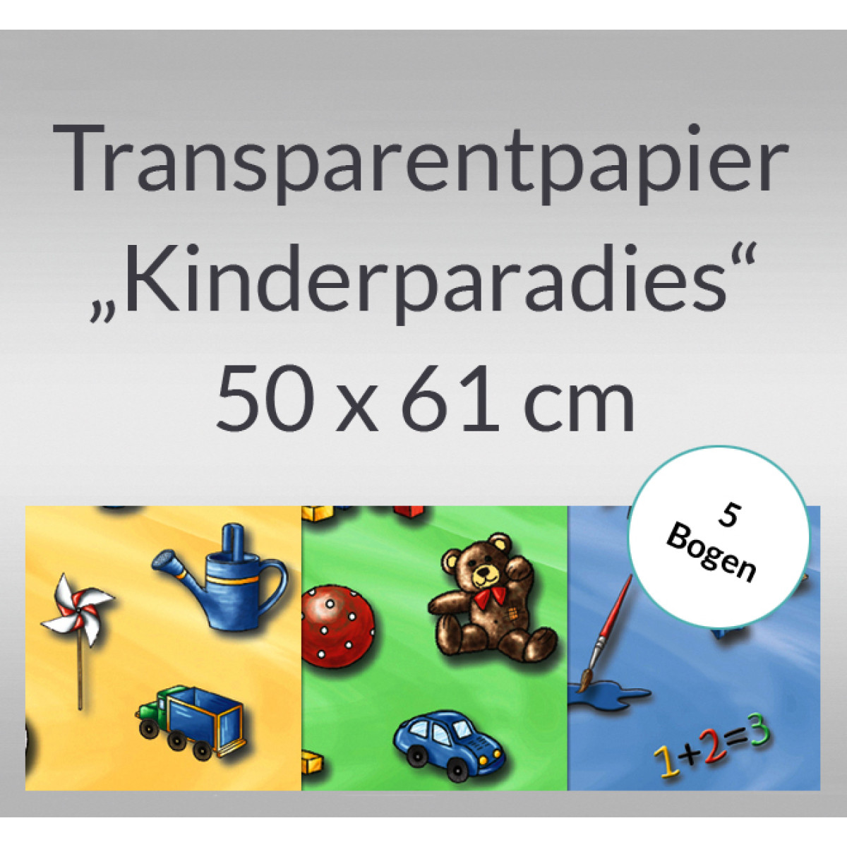 Transparentpapier "Kinderparadies" 50 x 61 cm - 5 Rollen
