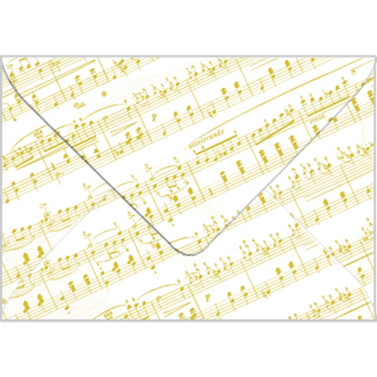Transparentpapier-Kuverts "Noten" 115 g/qm weiß/gold