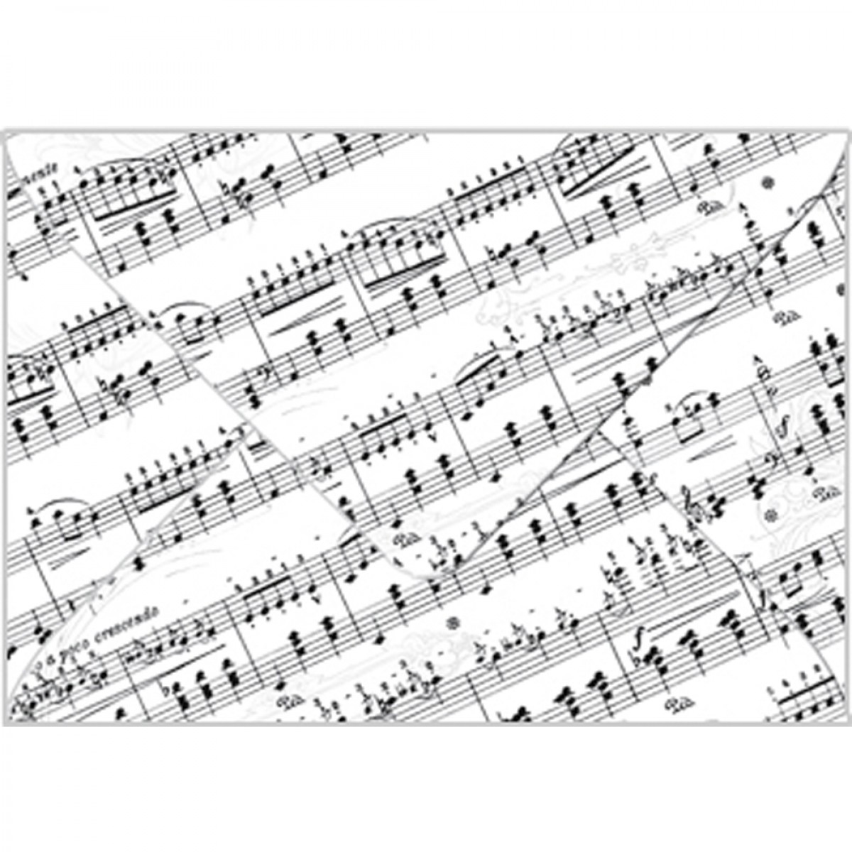 Transparentpapier-Kuverts "Noten" 115 g/qm weiß/schwarz