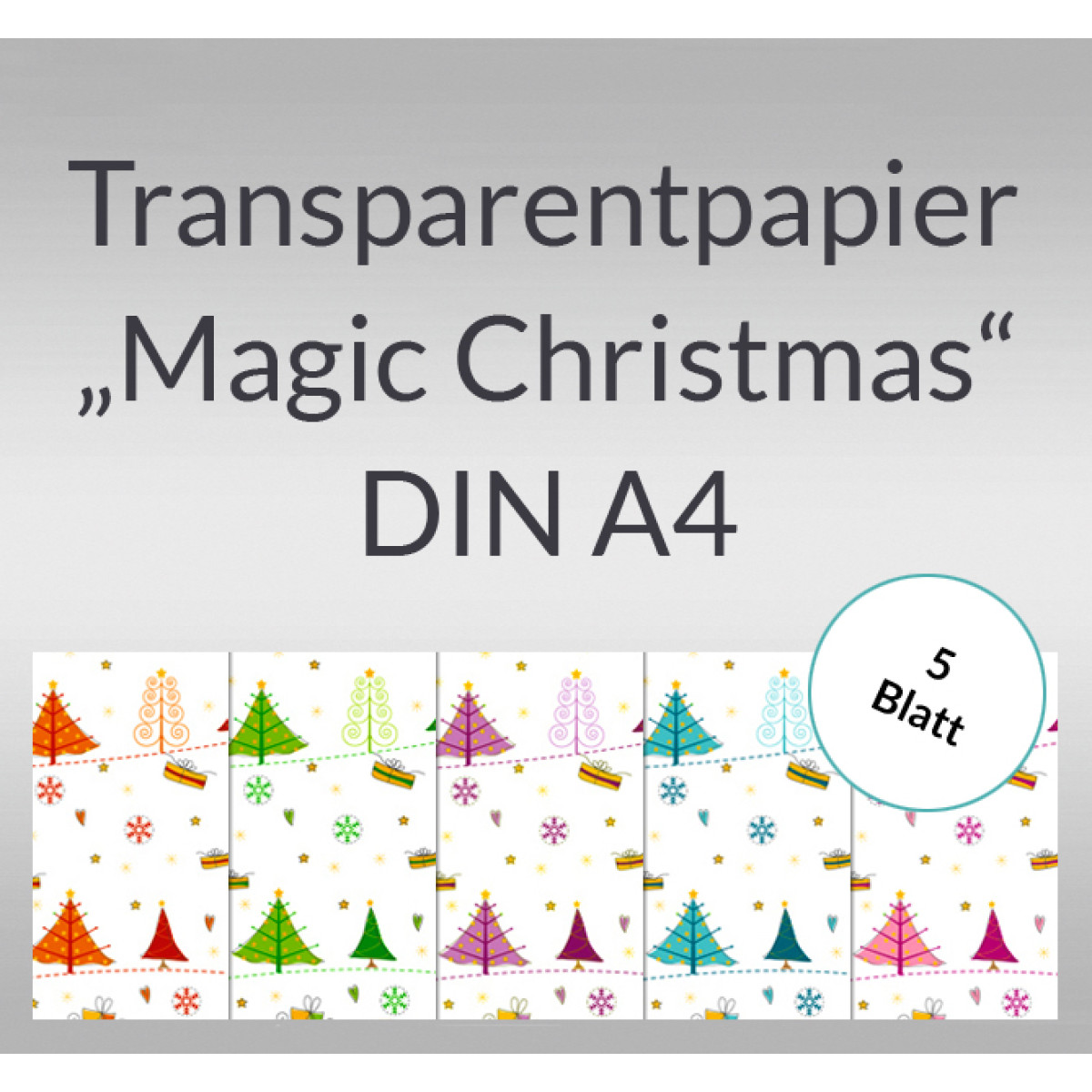 Transparentpapier "Magic Christmas" DIN A4 - 5 Blatt
