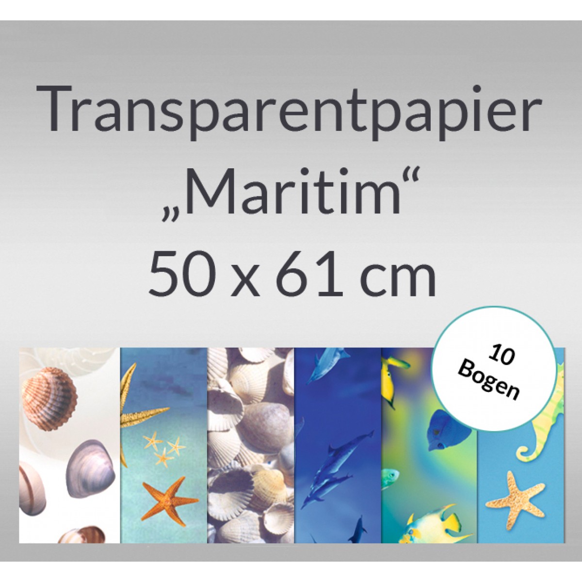 Transparentpapier "Maritim" 50 x 61 cm - 10 Bogen