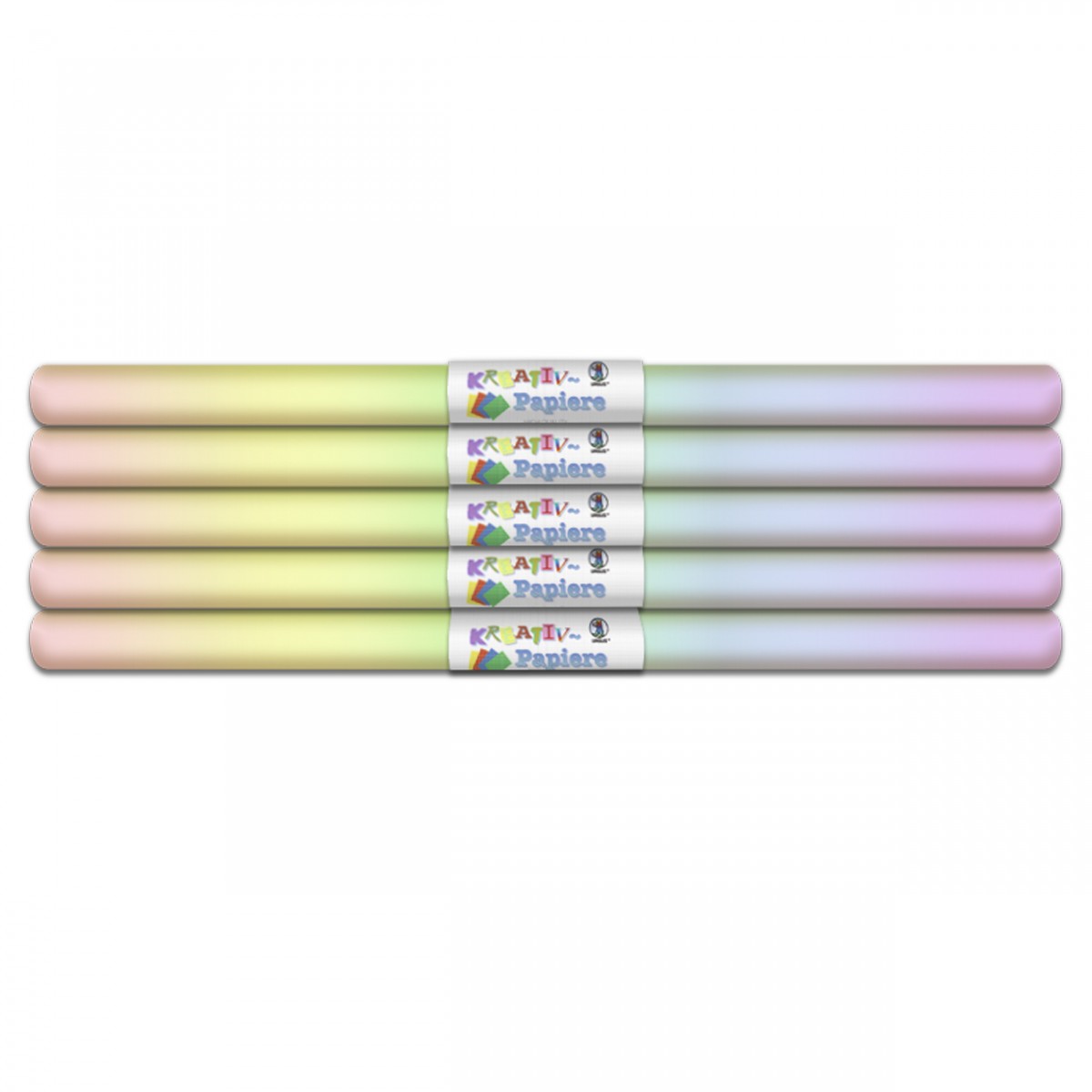 Transparentpapier Regenbogen „pastell“ 115 g/m², 50 x 61 cm, gerollt, mit Banderole