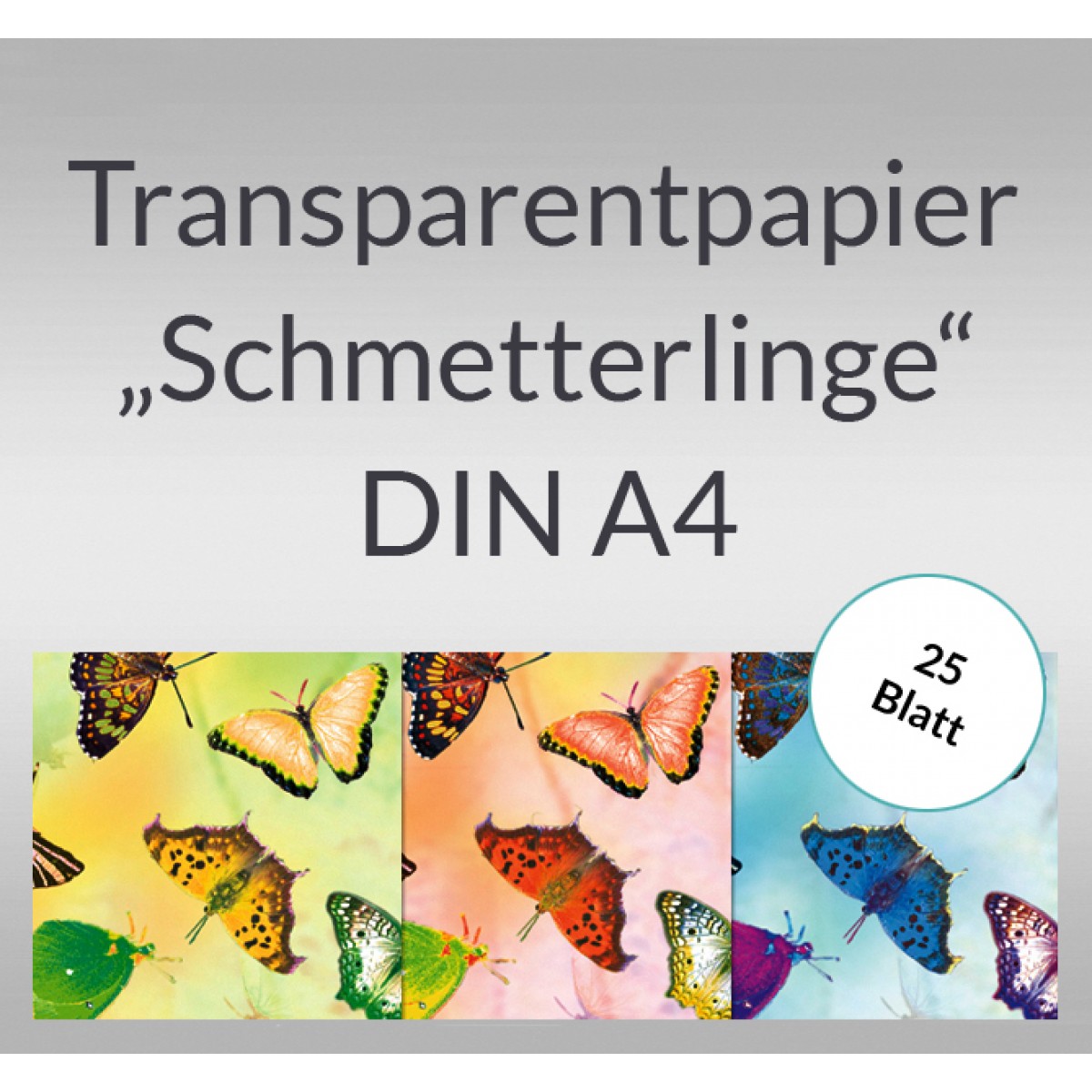 Transparentpapier "Schmetterlinge" DIN A4 - 25 Blatt