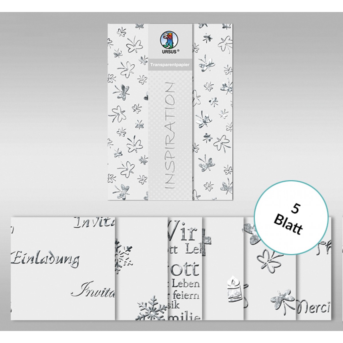 Transparentpapier "Silver Style" DIN A4 - 5 Blatt