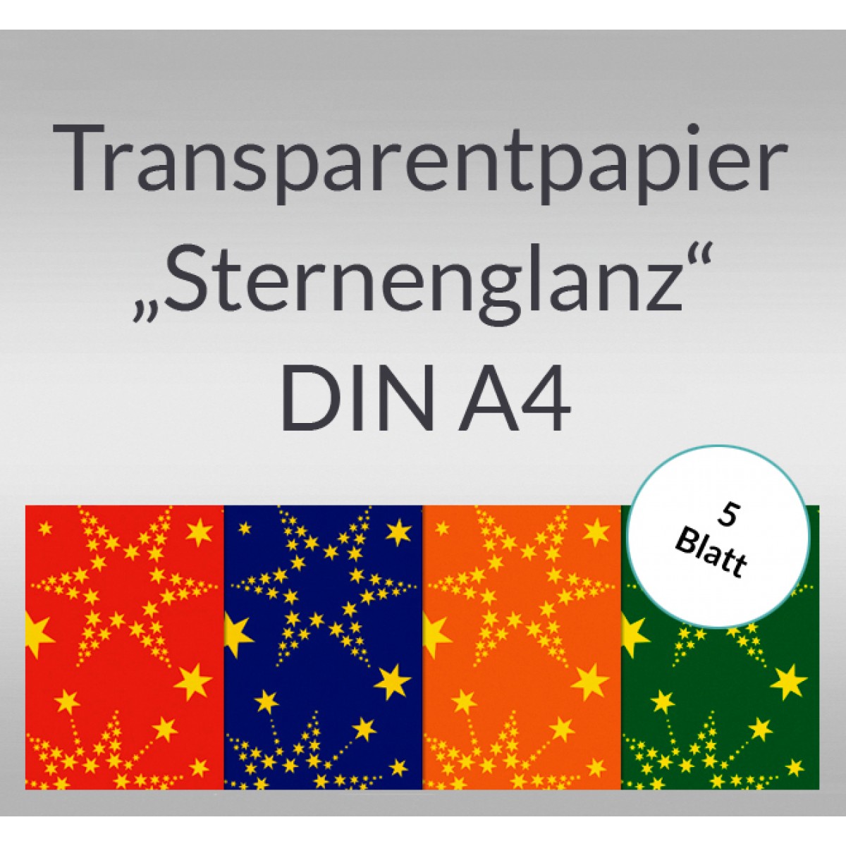 Transparentpapier "Sternenglanz" DIN A4 - 5 Blatt