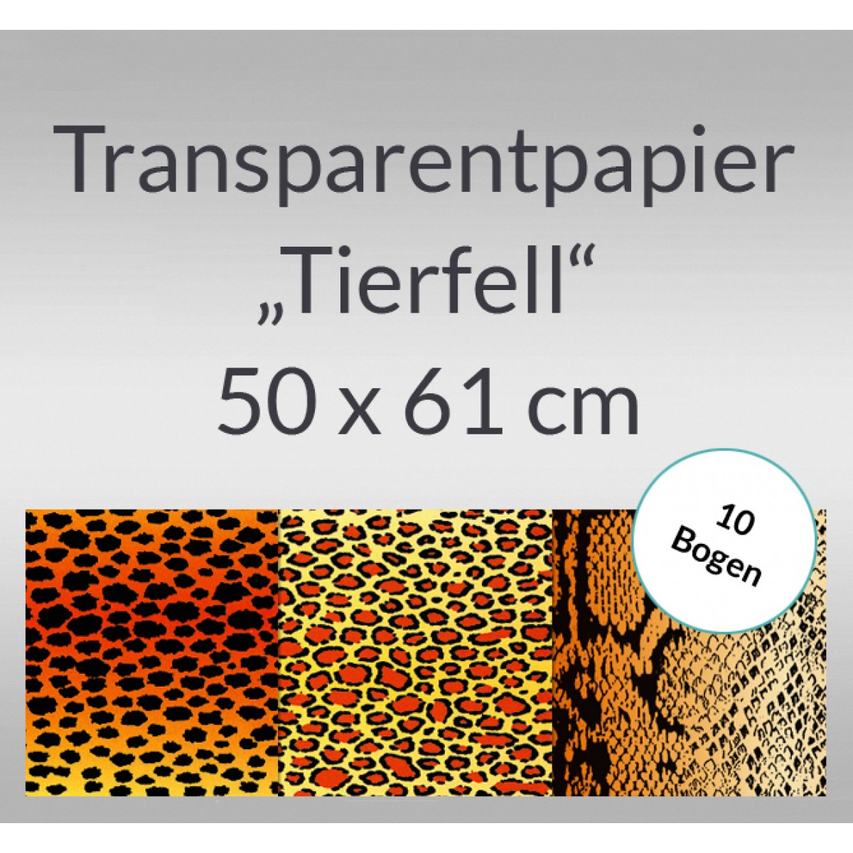 Transparentpapier "Tierfell" 50 x 61 cm - 10 Bogen