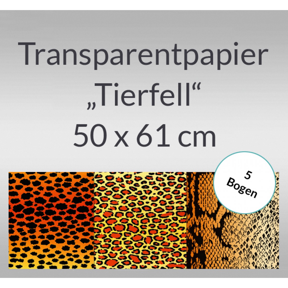 Transparentpapier "Tierfell" 50 x 61 cm - 5 Bogen