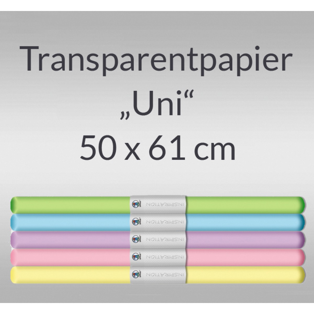 Transparentpapier "Uni" 50 x 61 cm Sortierung 2 - 5 Rollen