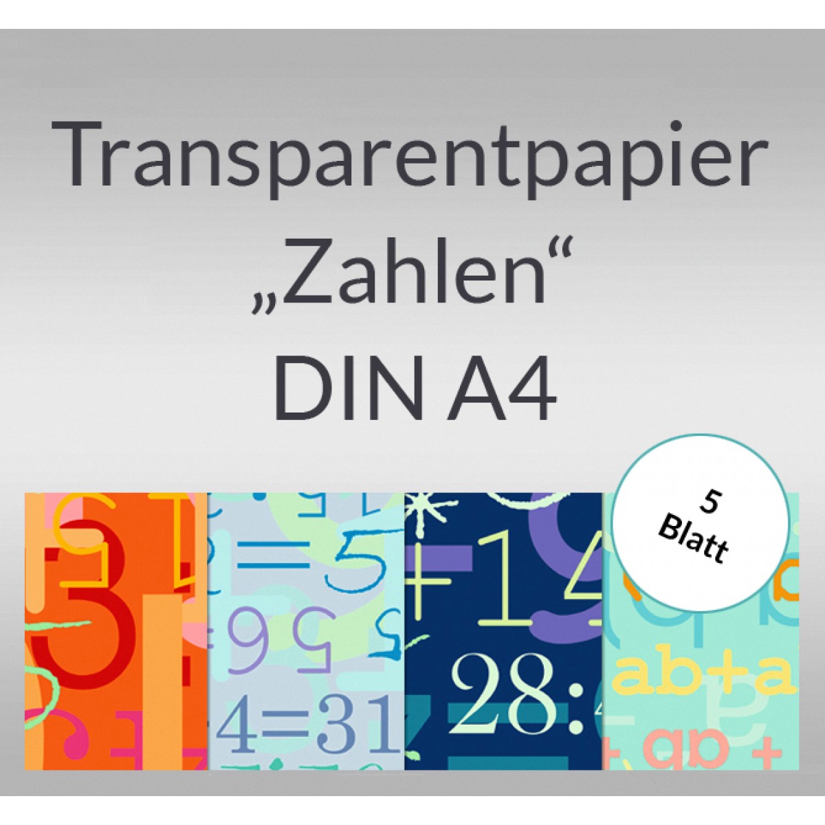 Transparentpapier "Zahlen" DIN A4 - 5 Blatt
