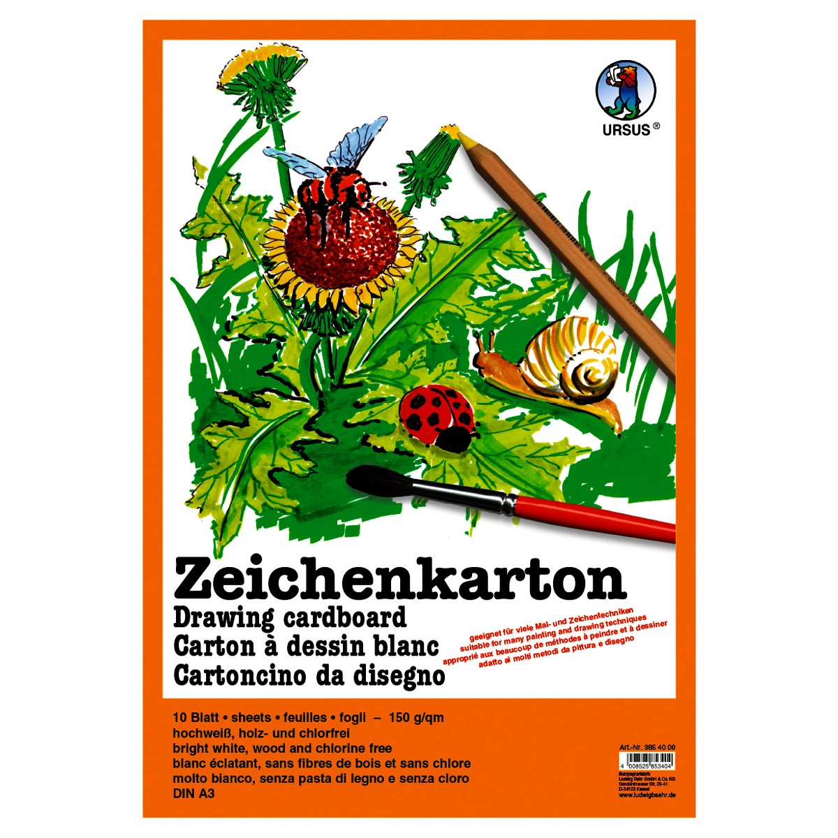 Zeichenkarton 150 g/qm DIN A4 - 25 Blatt