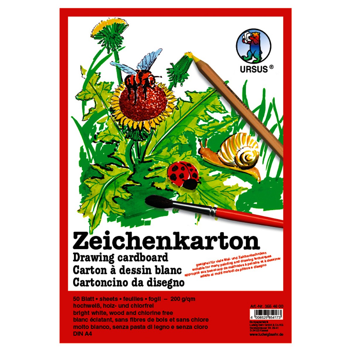 Zeichenkarton 200 g/qm DIN A2 - 10 Bogen