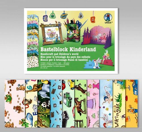 Ursus Bastelblock Magic – 24x34 Cm, 16 Blatt In 4 Motiven, 300 G/m², Durchgefärbt & Lichtbeständig