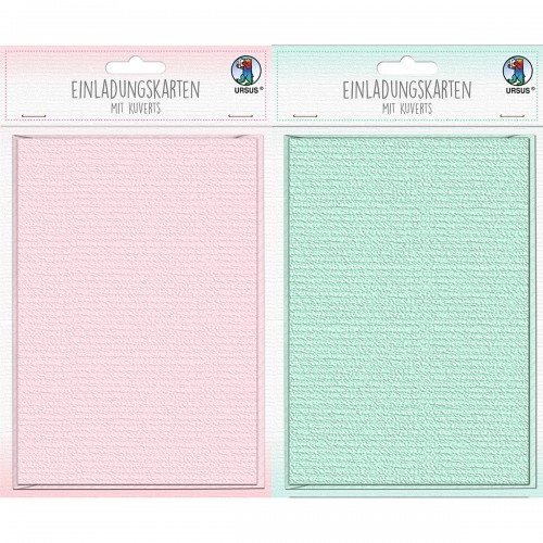 Einladungskarten Rosa Oder Mint 6 Karten 200g Qm Gefaltete 11 9 X 17 Cm Und 6 Kuverts 100 G Qm Gro Buntpapierwelt