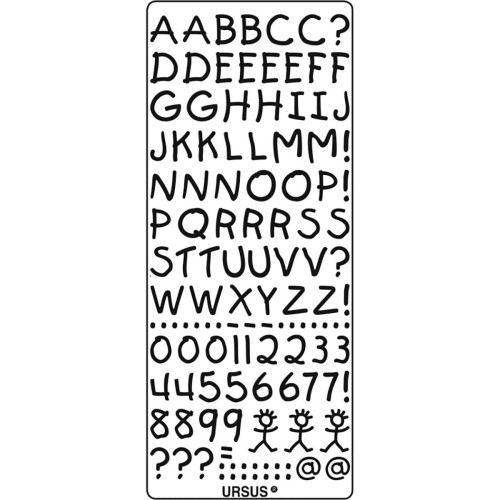 Sticker selbstklebend Buchstaben in schwarz