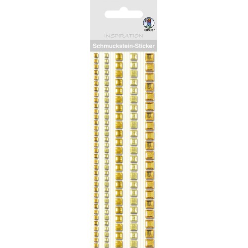 Ursus Schmuckstein Sticker Bordüren - 5 Selbstklebende Steine Blau Quadratisch