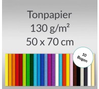 Tonzeichenpapier 130 g/qm 50 x 70 cm - 10 Bogen