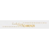 Banderolen "Einladung zu meiner Kommunion" weiß/gold - Motiv 10