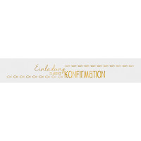 Banderolen "Einladung zu meiner Konfirmation" weiß/gold - Motiv 09