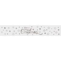 Banderolen "Merry Christmas" weiß/silber - Motiv 12