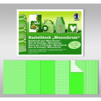 Bastelblock "Monochrom" 24 x 34 cm grün - 18 Blatt