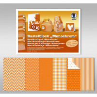 Bastelblock "Monochrom" 24 x 34 cm orange - 18 Blatt