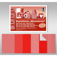 Bastelblock "Monochrom" 24 x 34 cm rot - 18 Blatt