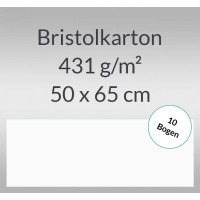 Bristolkarton 431 g/qm 50 x 65 cm