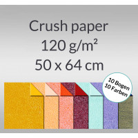 Crush paper 120 g/qm 50 x 64 cm - 10 Bogen sortiert