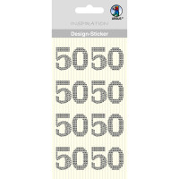 Design Sticker "50" silber