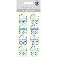 Design Sticker "Kinderwagen" blau