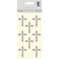 Design Sticker "Kreuz" silber