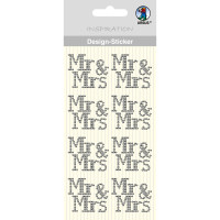 Design Sticker "Mr & Mrs" silber