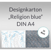 Designkarton "Religion blue" DIN A4 - 25 Blatt