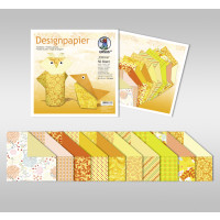 Designpapier Faltblätter "Citrine" 100 g/qm 15 x 15 cm - 50 Blatt