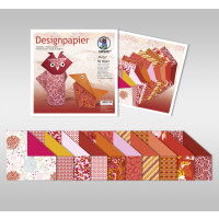 Designpapier Faltblätter "Ruby" 100 g/qm 15 x 15 cm - 50 Blatt