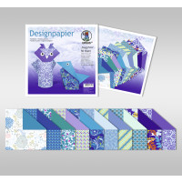 Designpapier Faltblätter "Sapphire" 100 g/qm 20 x 20 cm - 50 Blatt