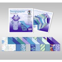 Designpapier Faltblätter "Sapphire" 100 g/qm 20 x 20 cm - 50 Blatt