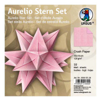 Faltblätter Aurelio-Stern "Crush paper" rosa 15 x 15 cm