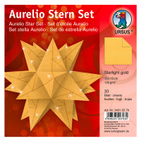 Faltblätter Aurelio-Stern "Starlight" gold matt 15 x 15 cm