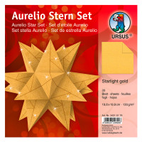 Faltblätter Aurelio-Stern "Starlight" gold matt 19,8 x 19,8 cm