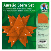 Faltblätter Aurelio-Stern "Starlight" kupfer matt 15 x 15 cm