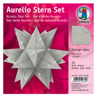 Faltblätter Aurelio-Stern "Starlight" silber matt 15 x 15 cm