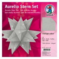 Faltblätter Aurelio-Stern "Starlight" silber matt 19,8 x 19,8 cm